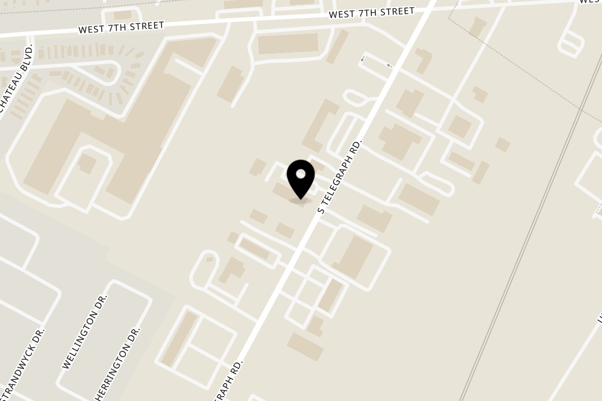 Map showing the location of Monroe Grill & Bar on 1060 S Telegraph Rd in Monroe